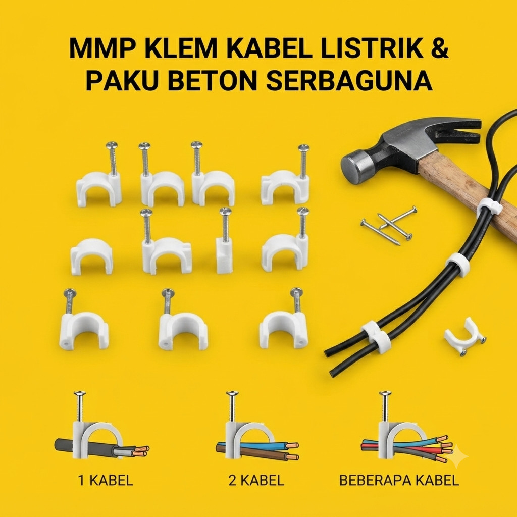 MMP Klem Kabel Listrik Klip Kabel Paku Beton serbaguna