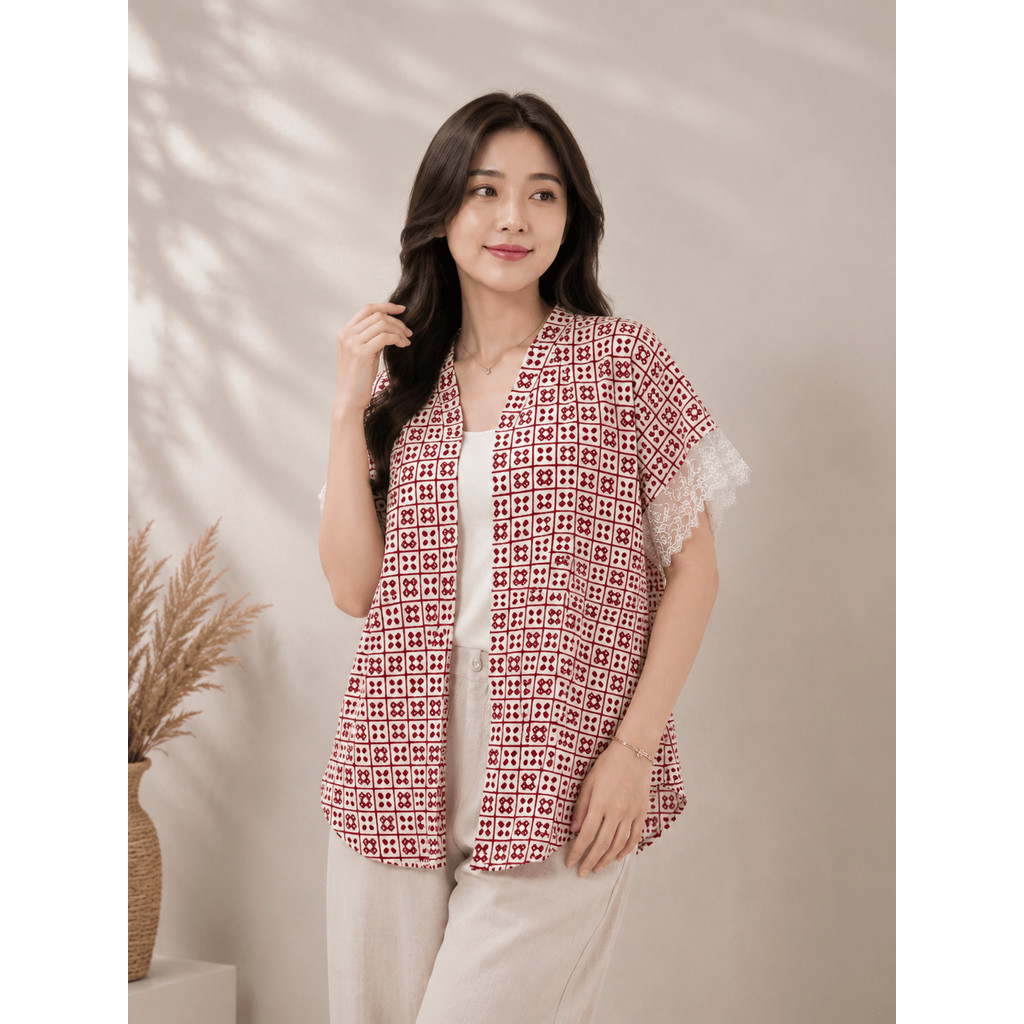 MARGARIA BATIK - Outer Nusa - Outer Batik Cap Wanita - Kemerdekaan Merah Putih Series - Kain Batik P