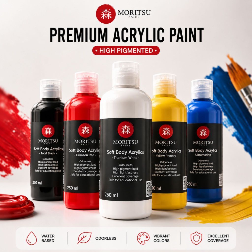 Cat Akrilik Moritsu Premium 250ml - Moritsu Premium Acrylic Paint 250ml