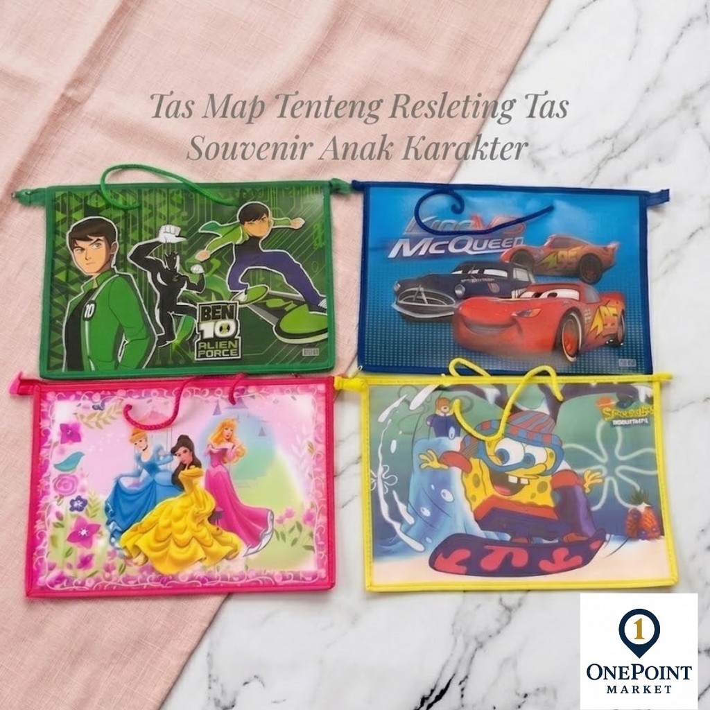 Tas Map Tenteng Resleting Tas Souvenir Anak Karakter