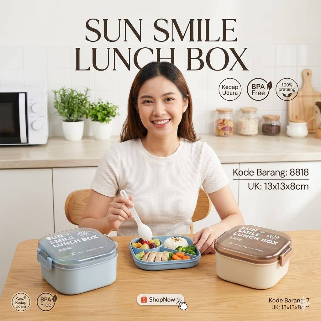 Kotak Bekal TEDEMEI 8818 / Lunch box / Rantang Anak
