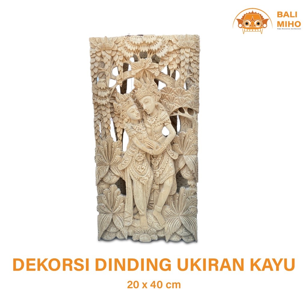 Dekorasi Dinding Ukiran Kayu 20 x 40 cm - Dekorasi Dinding Ukiran De Dewi - Ukiran De Dewi Bali - Uk