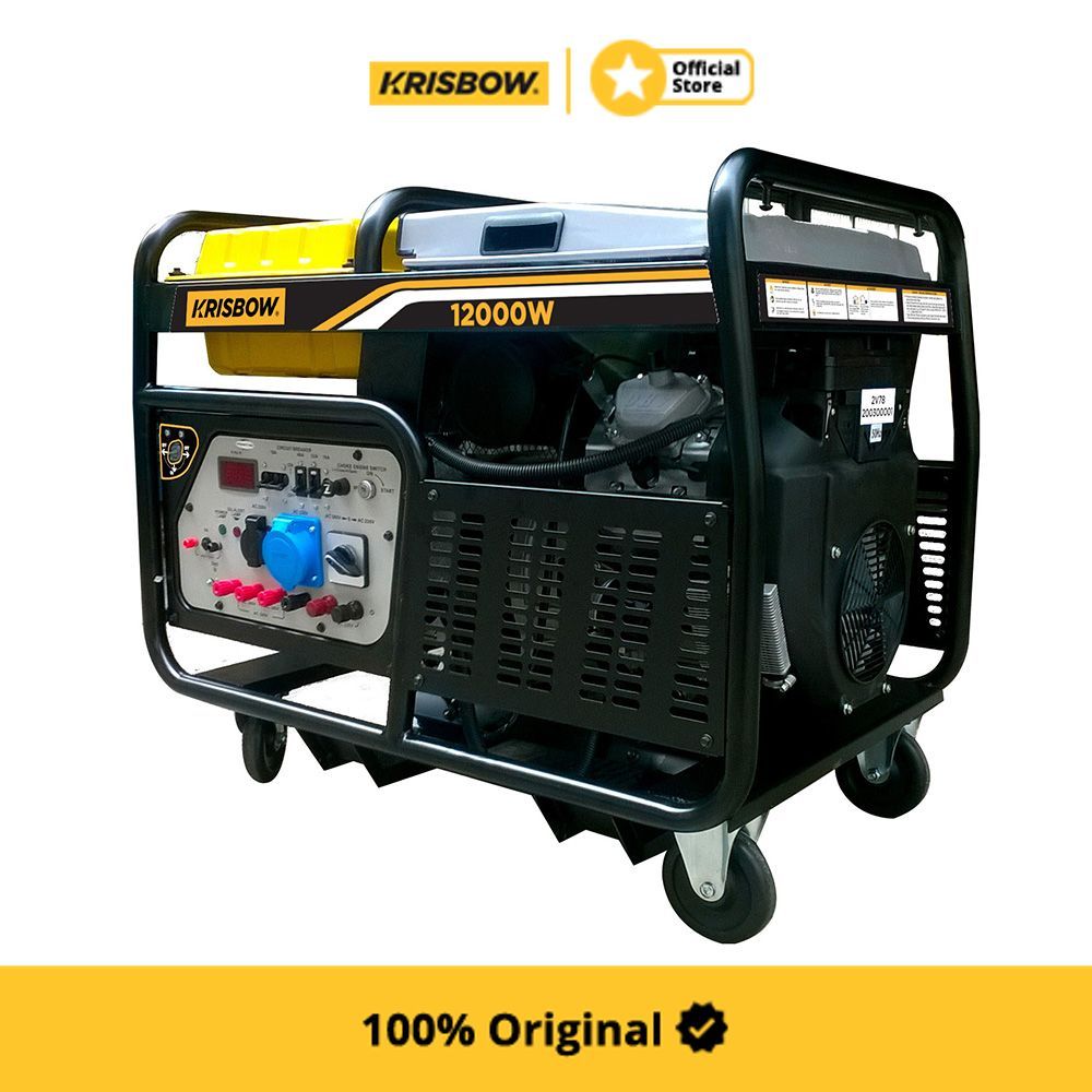 Krisbow Genset Bensin 12000 W Krpu120 Generator Listrik Portable Power Supply Proyek Rumah
