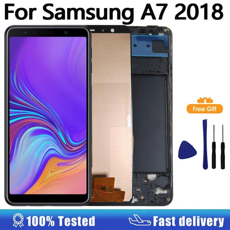 6.0"AMOLED splay For Samsung Galaxy A7 2018 LCD splay Tou Screen gitizer Replacement For Samsung A75