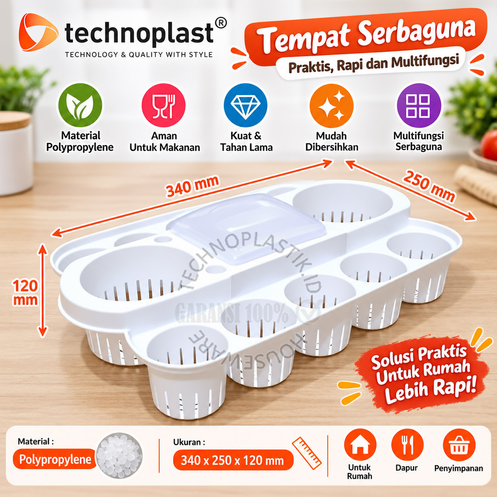 TECHNOPLAST Monochrome Water Snack Serving Set Tempat Rak Aqua Toples