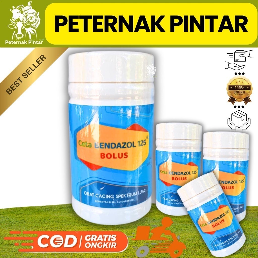 ANGGRAEINI OBAT CACING SAPI KAMBING PALING AMPUH BOLUS - CETA BENDAZOLE - 10 TABLET - UNTUK BABI DOM