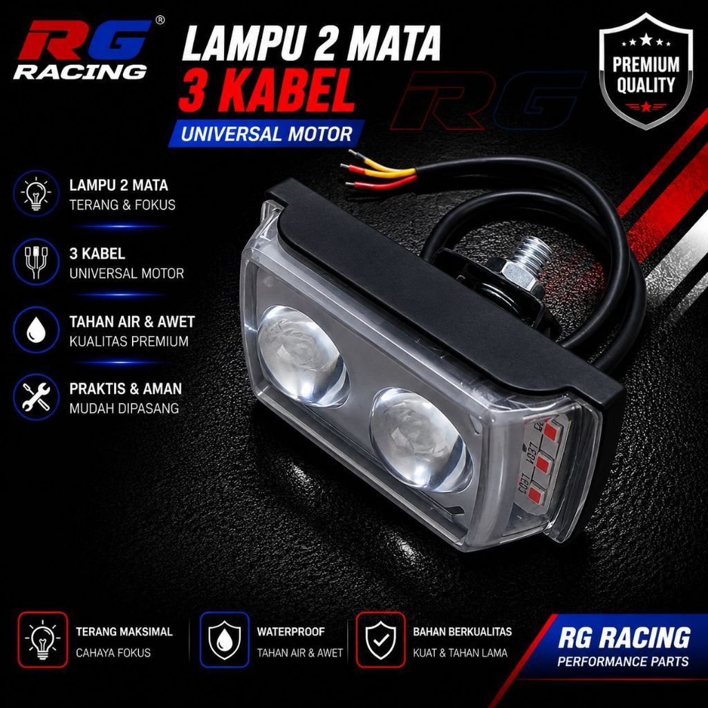 Lampu Tembak SQL 2 LED Foglamp Laser F3 Putih Kuning Senja Merah Biru 12V 24V Master619