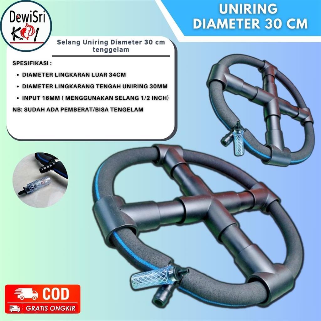 Selang Aerasi Uniring Bulat D-30 Cm kolam Ikan koi & Aquarium / tenggelam / pemberat uniring