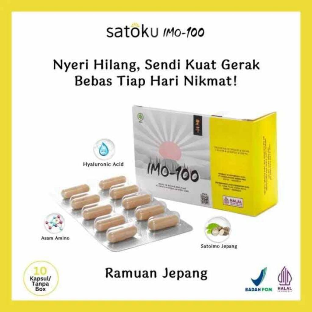 100% ASLI Satoku Imo-100 Herbal Nyeri Lutut 30 Kapsul
