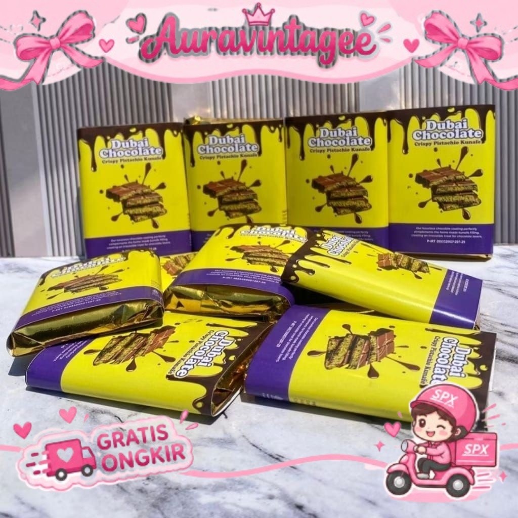 COKLAT DUBAI MINI 85 GR COKLAT DUBAI MINI PISTACHI KUNAFA TERALRIS