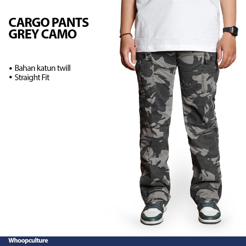 [JN]Whoopculture GORAL GREY Camo Long Pants Cargo