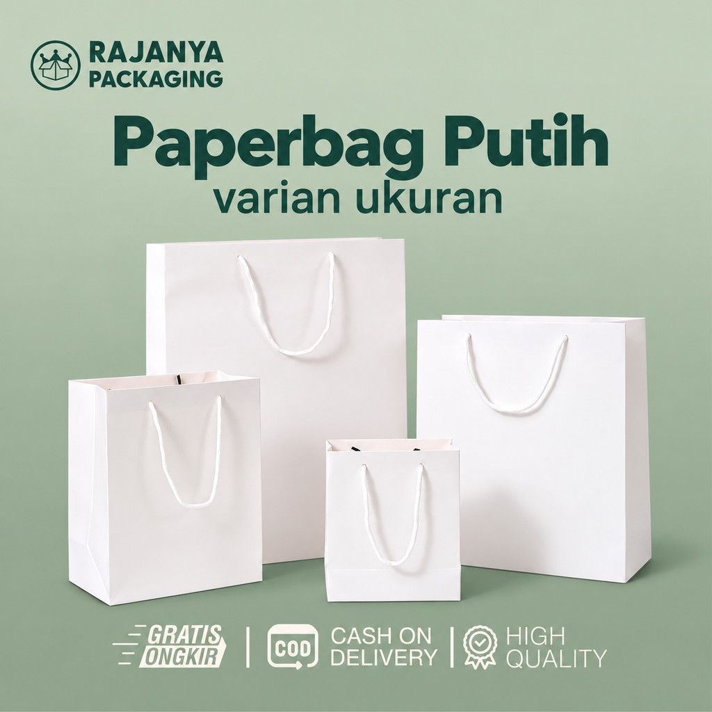 Paper Bag Putih | Paper Bag Putih Polos Souvenir | Paper Bag Gift Bag Ulang Tahun