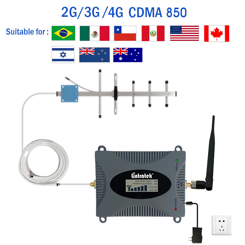 Lintratek 2G 3G 4G Cellular Amplifier GSM 900 LTE 1800 WCDMA 2100MHz CDMA 850 B5 Data Cellphone Boos