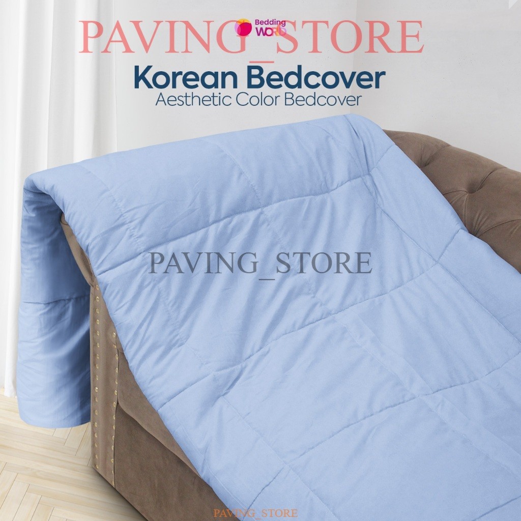 Bedcover Korea Katun Polos Aesthetic Look Minimalis ala Korean / Selimut Minimalis Polos / Selimut K