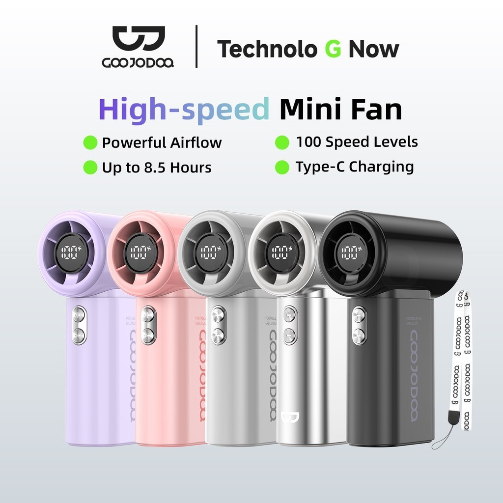GOOJODOQ GFS017 Ultra Mini Handheld Fan 10 Times Strong Wind Power 100 Level Speed Adjustment