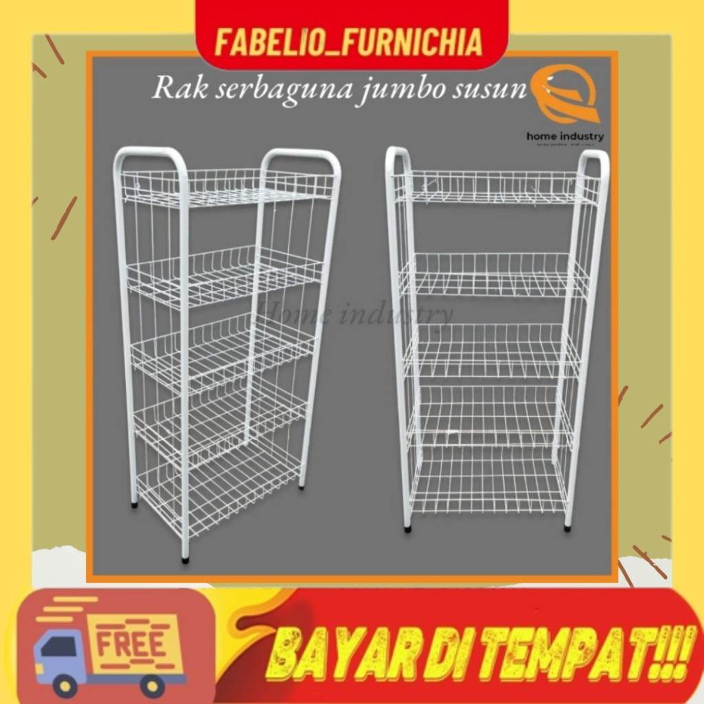 Rak serbaguna jumbo susun 5/Rak chiki/Rak besi/Rak toko/Rak display/Rak keranjang/Rak sembako