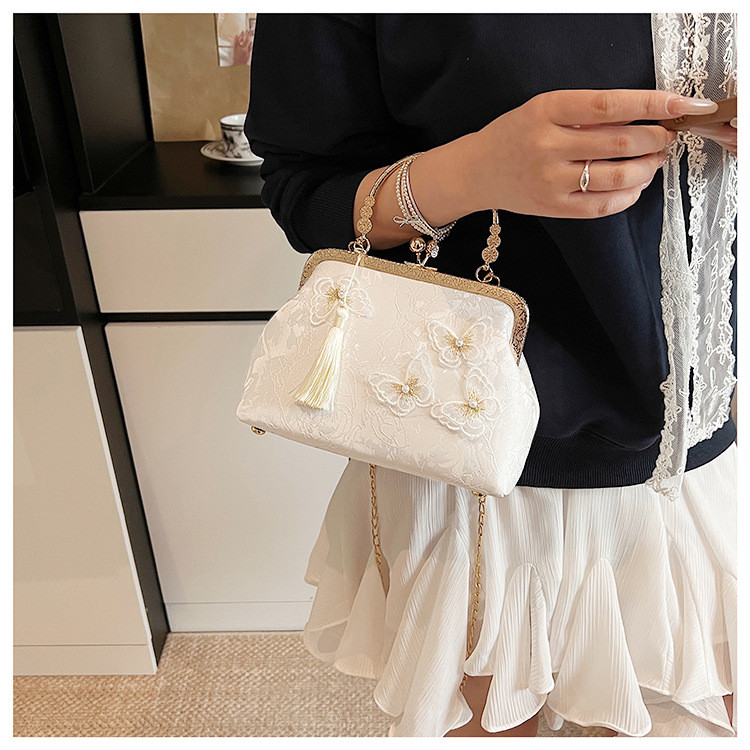 Tas Wanita Gaya Cina Hanfu Cheongsam Tas Buatan Tangan Gaya Cina Tas Bunga Tiga Dimensi Tas Kecil Ta