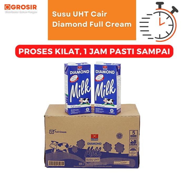 [SIMARI] Susu Diamond UHT 1 Liter Full Cream Karton isi 12 PCS Dus