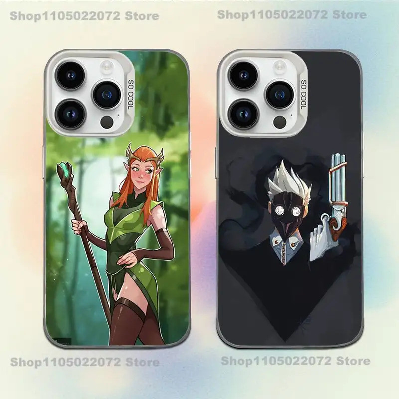 Casing Ponsel Kartun L-Legend V-Vox Machina Untuk iPhone 16,15,14,13,12,11,Mini,Pro,E,MAX Putih Cand