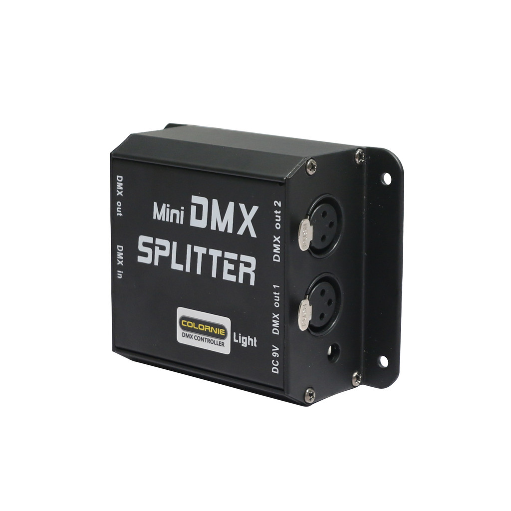 New 2 Way DMX Amplifier Splitter DMX512 Signal Splitter 2CH DMX Distributor For Stage Lights