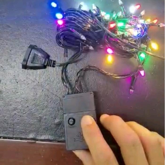 lampu natal musik 70 led 3 mode musik warna warni - 100 led