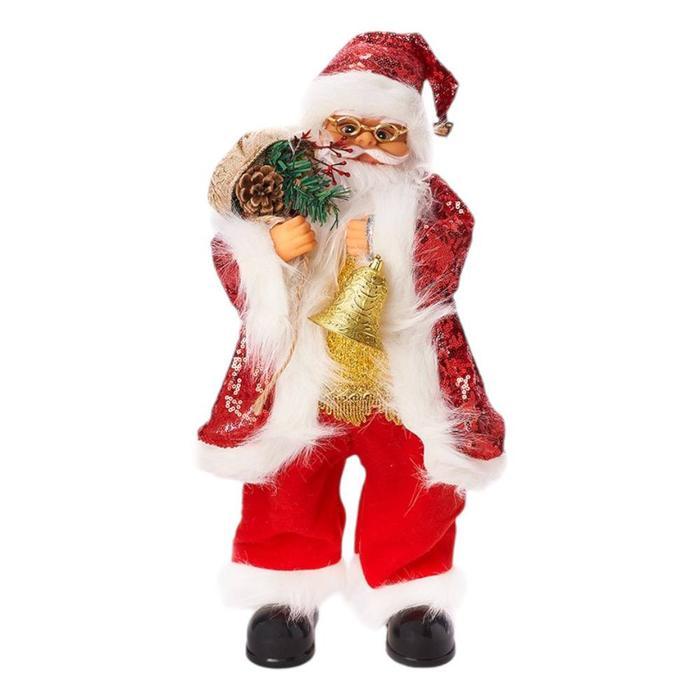 Boneka Santa Elektrik Gerak Lampu Musik 50cm Kado Natal Pajangan Dekorasi Mainan Natal Anak - Topi M