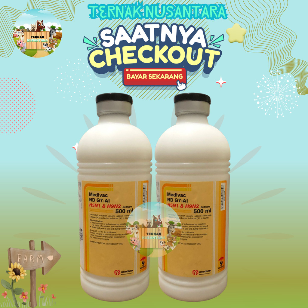 Vaksin Medivac ND G7 AI H5H9 500 ml 1000 Ekor - Vaksin Mencegah ND dan AI pada unggas