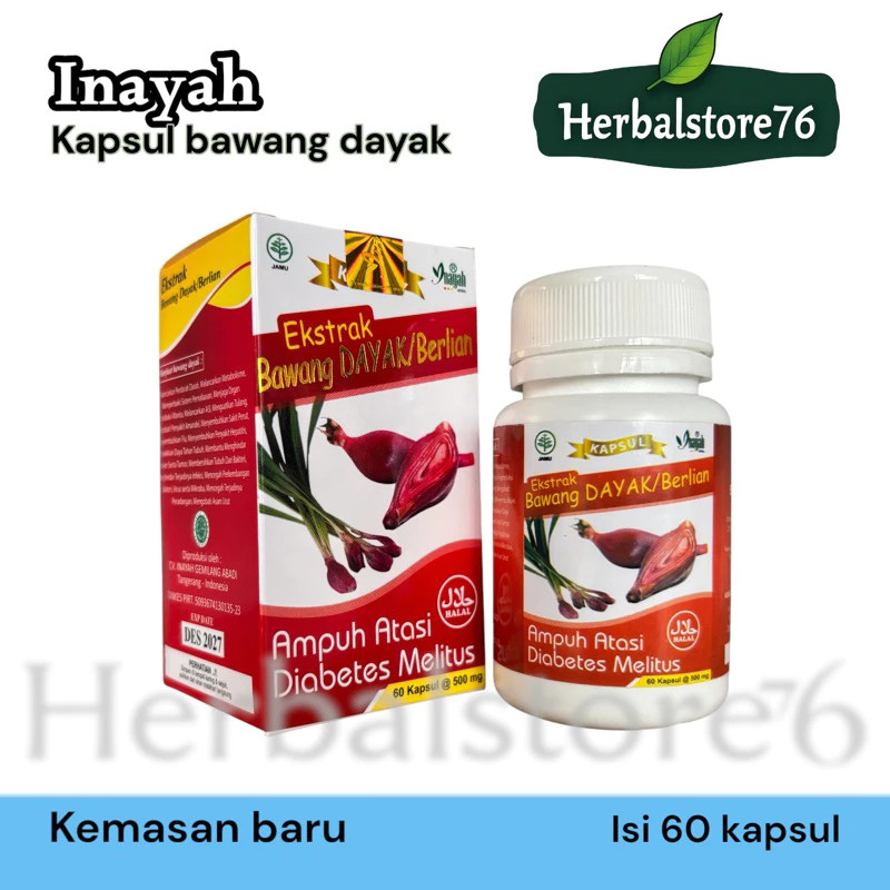 Kapsul Bawang Dayak atau berlian dengan Komposisi 100% isi 60 kapsul ori
