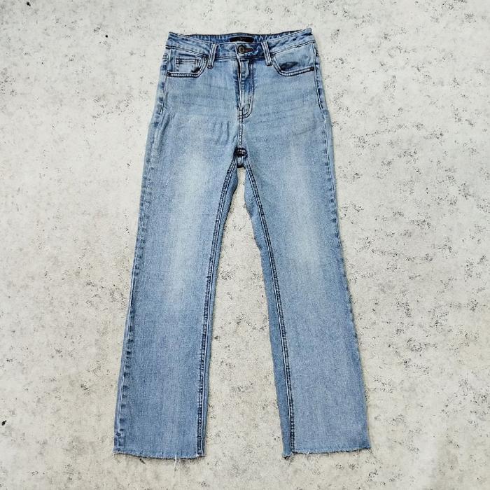 celana panjang jeans boots TOPTEN celana denim blue stretch celana bahan melar pinggang karet murah 