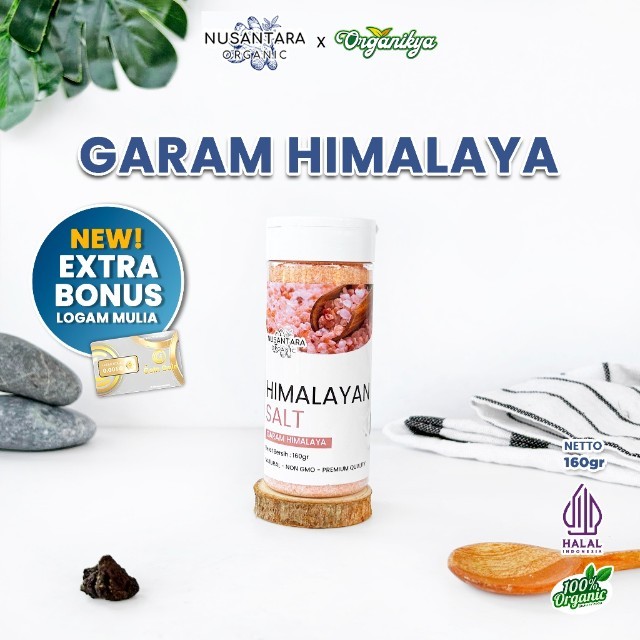 Nusantara Organic Garam Himalaya Original Himalayan Salt Pink Rock Asli Pakistan Organik 160gr Organ