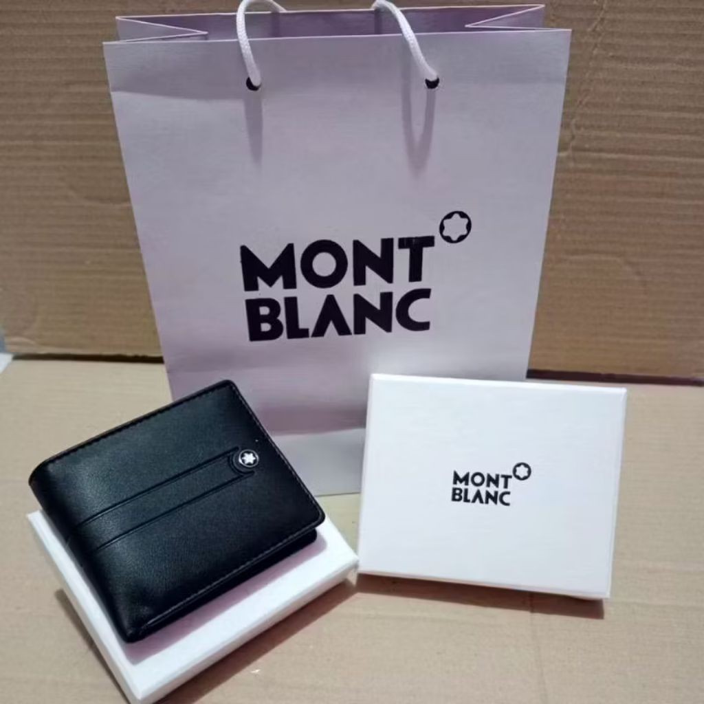 PROMO [DPK KADO] 1 SET Dompe Kulit  + Box + Paperback Premium Multi logo Hampers Pria Kado EX50