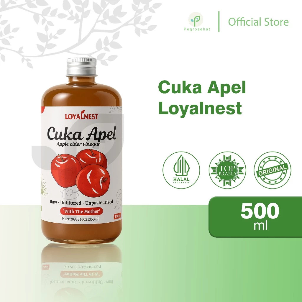 Loyalnest Cuka Apel 500 ml - Apple Cider Vinegar Organic Halal 100% (05)