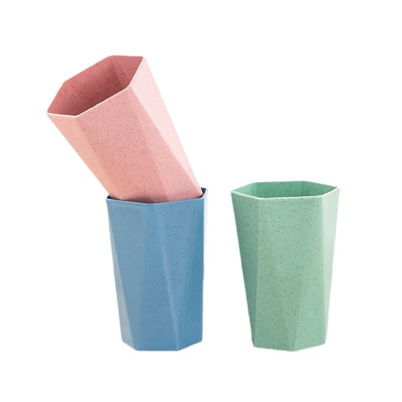 Eco-friendly Wheat Straw Toothbrush Cup Sustainable Bathroom Set Accessory Wheat Straw Couple Bathro