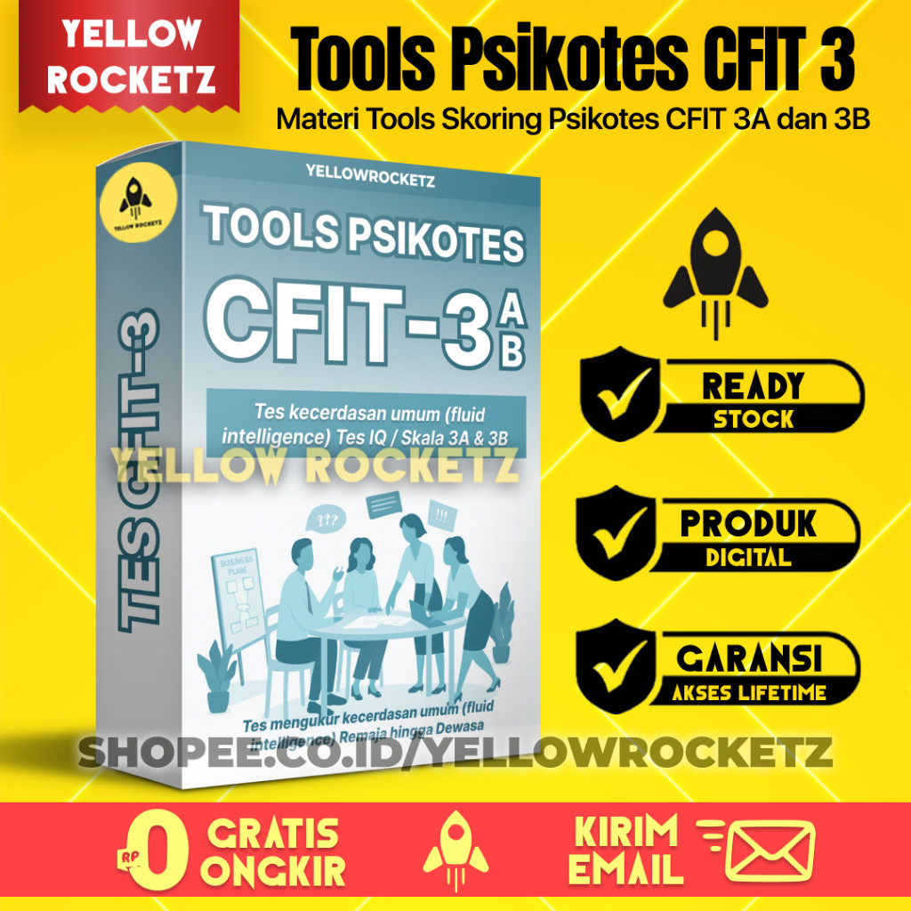 TOOLS PSIKOTES CFIT 3A & 3B - Tes Psikologi Dewasa Usia Kerja -  Program Pengukur Kecerdasan IQ Test
