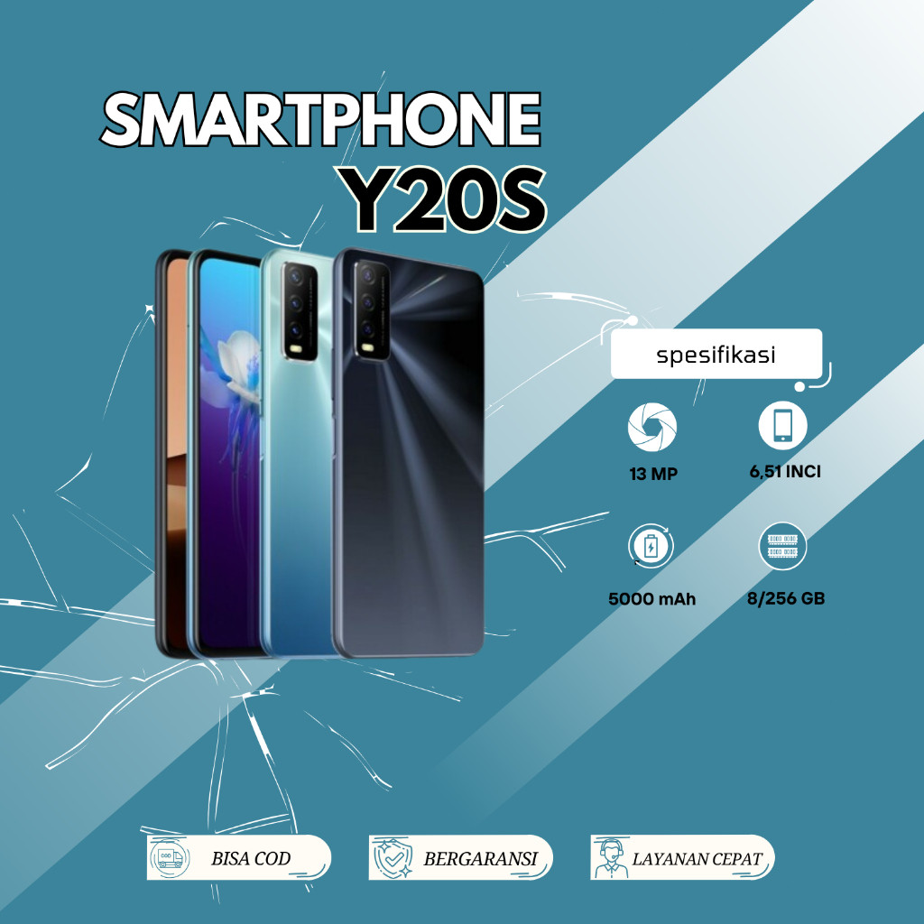 HP VIVO Y20S RAM 8/256GB KAMERA 13MP LAYAR 6.51 inci 1 TAHUN GARANSI ORIGINAL COD