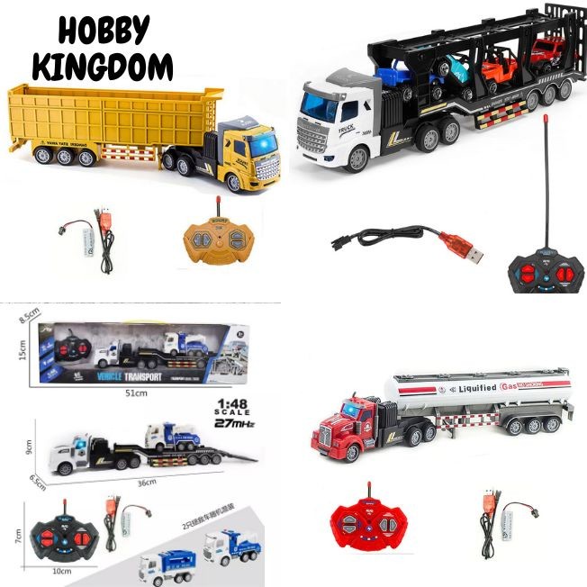 JAJAROMA  Mainan Anak Mobil Truck Truk Gandeng Sambung Trailer Dump Truck1/48 4Ch RC Termurah