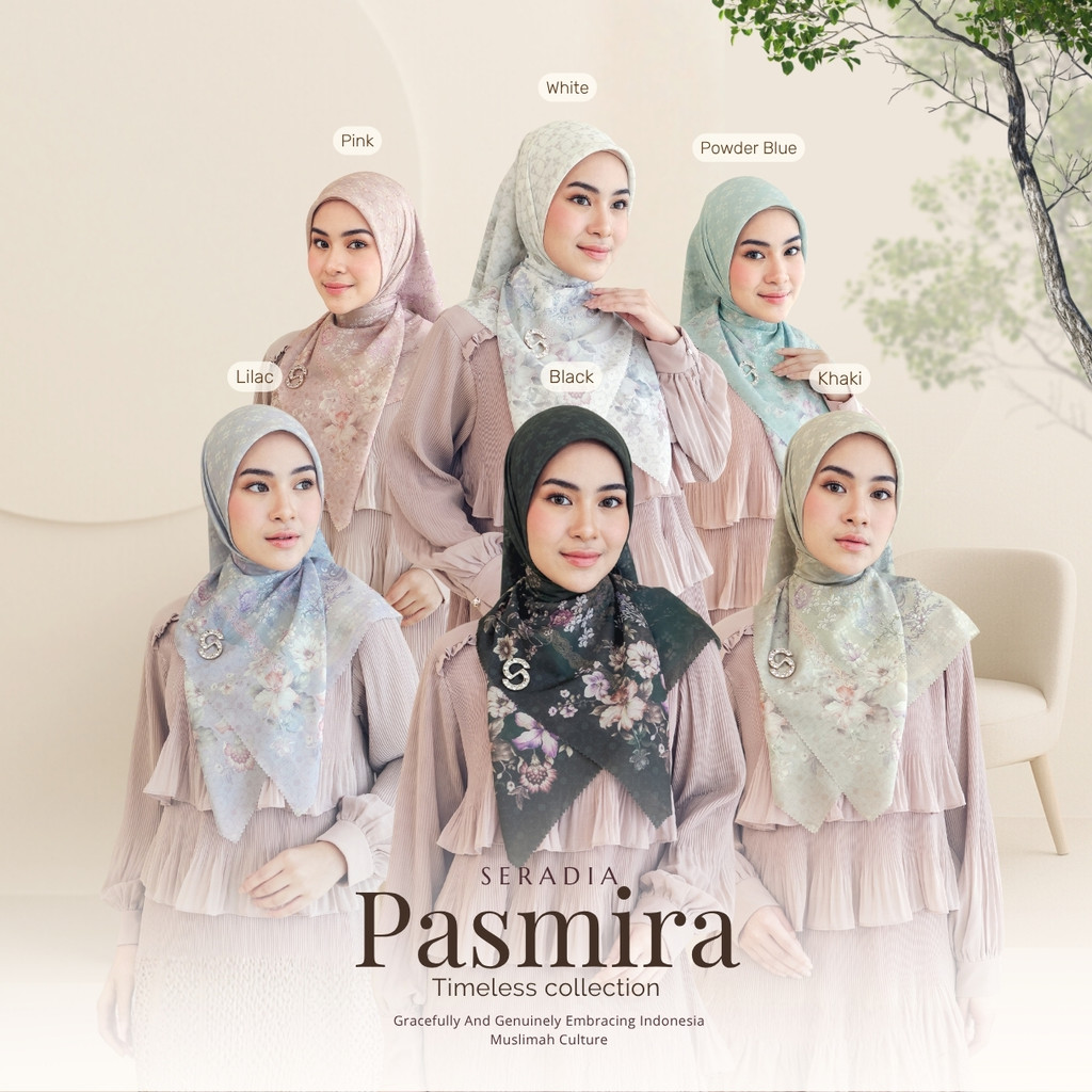 Seradia Hijab - Segi Empat Motif Pasmira Timeless Collection