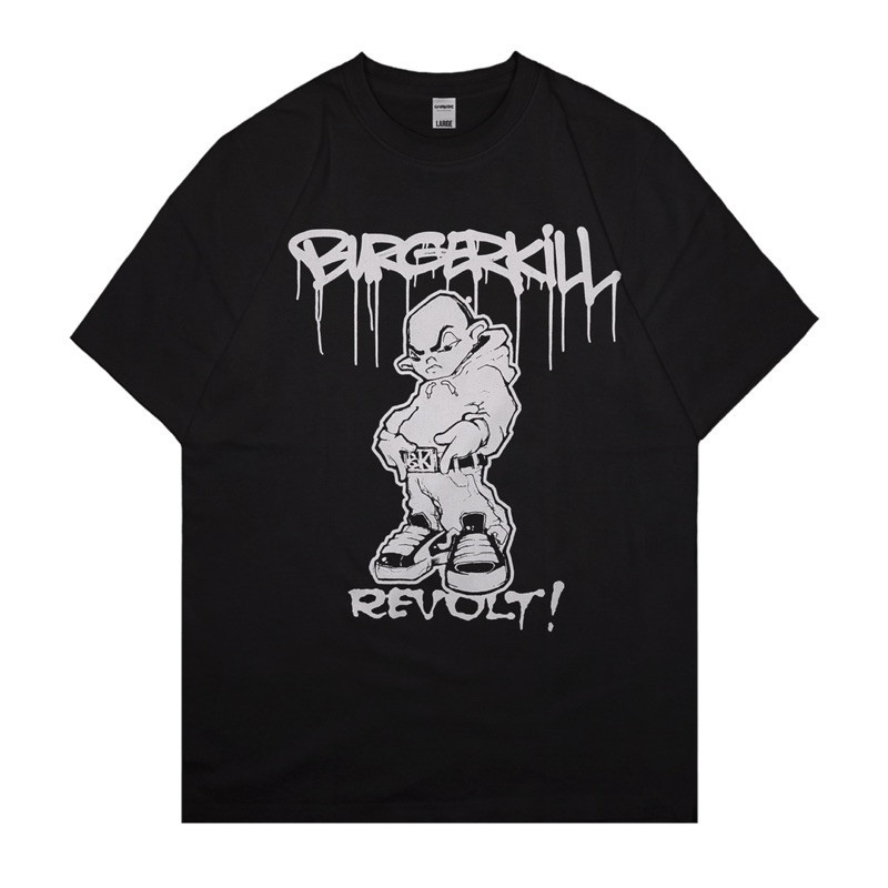 XtremeMerch Burgerkill "96 Hardcore" Merch Katun Print Oversized Kaos 100% Original Tshirt