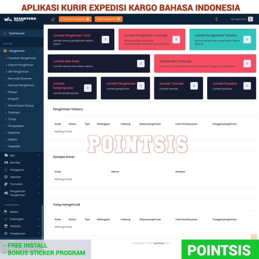 DVD Aplikasi Program Kargo Ekspedisi Kurir Logistik Source Code