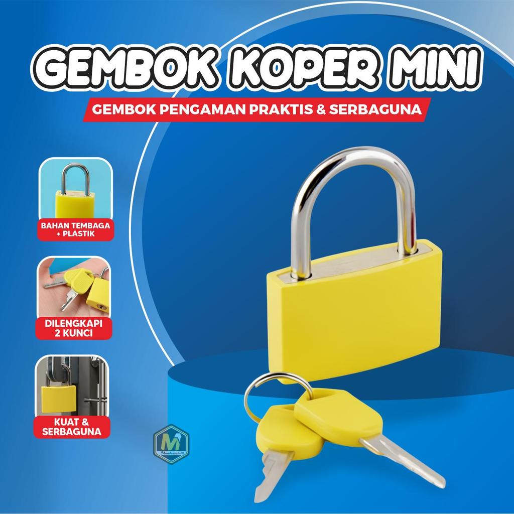 MUMTAZINDO - Gembok Koper Mini Pengaman Koper 2 Kunci Praktis Kuat Serbaguna Anti Karat Ukuran Kecil