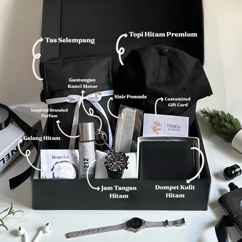 Kado Cowok Bermafaat Ulang Tahun Aesthetic Box Hampers Anniversary Hadiah Pacar Cowok Wisuda Graduat