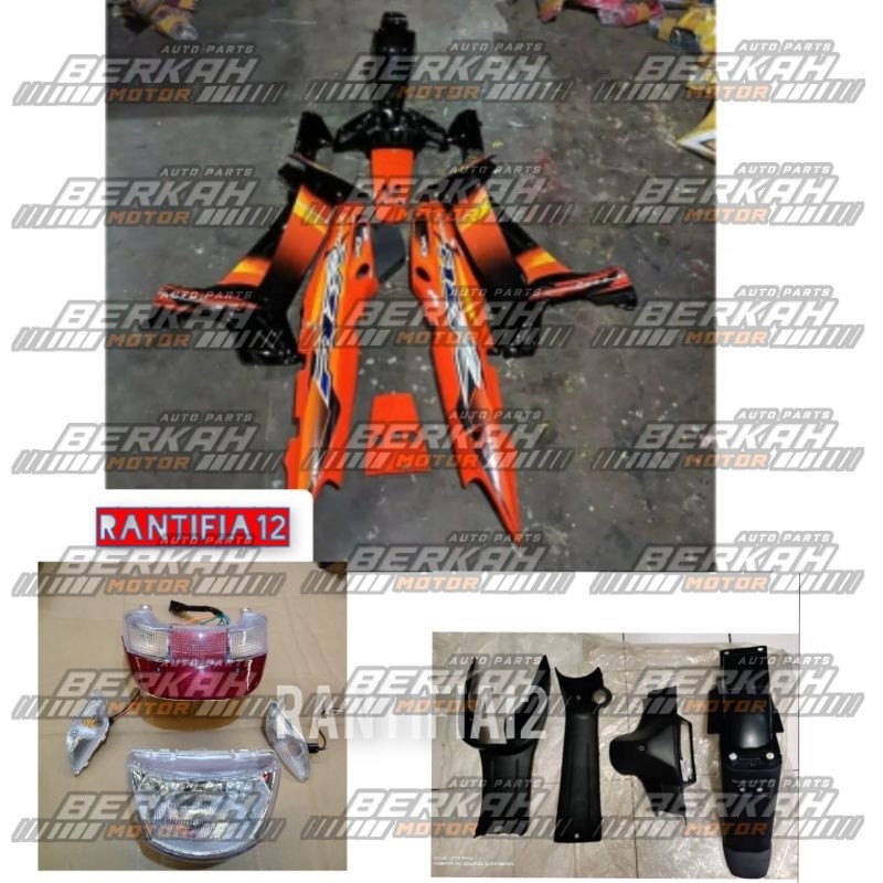 cover bodi Fizr full set bodi motor fizr full clucth orange hitam 2003