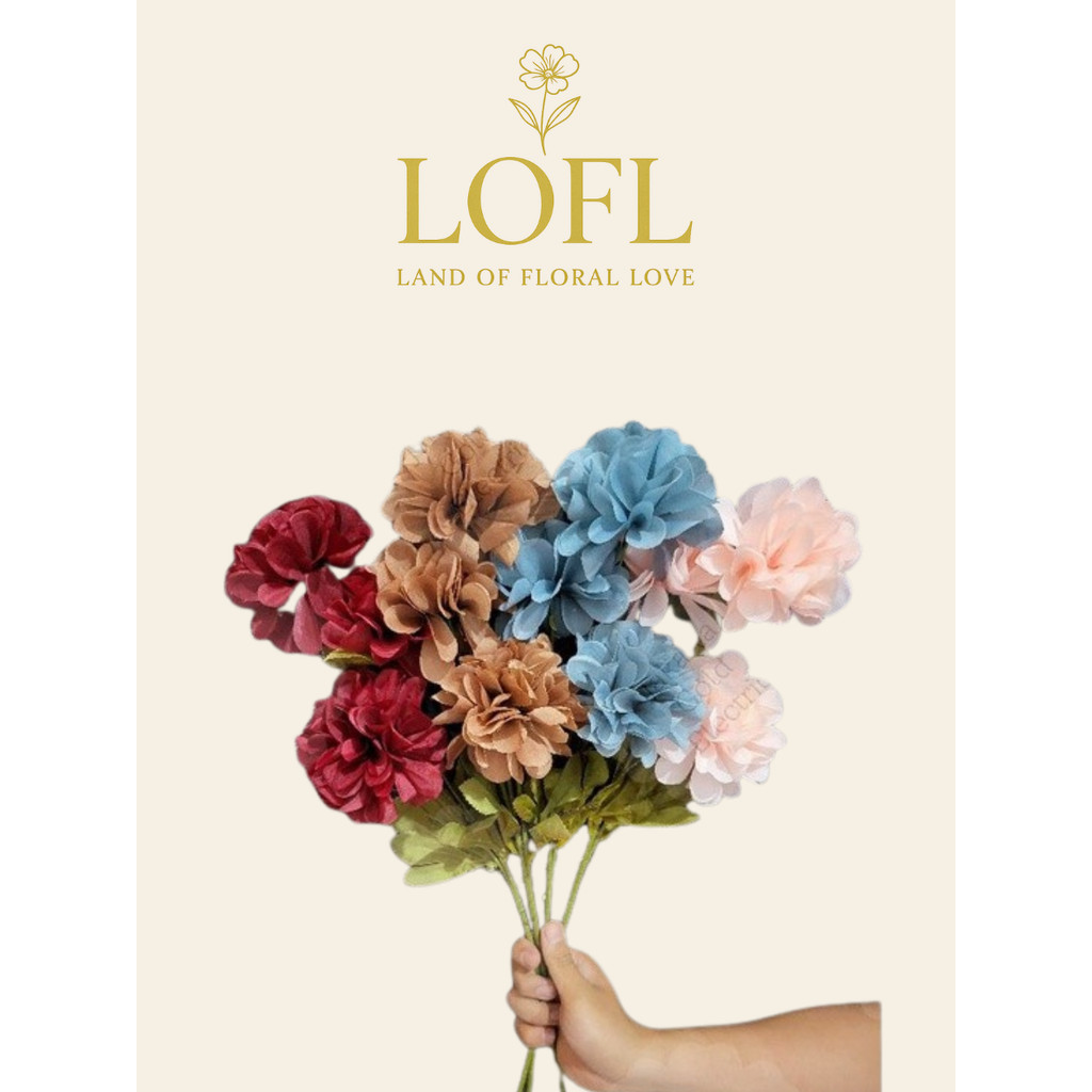 Bunga Mawar Artificial Gompie 3 Kuntum Bunga Hias