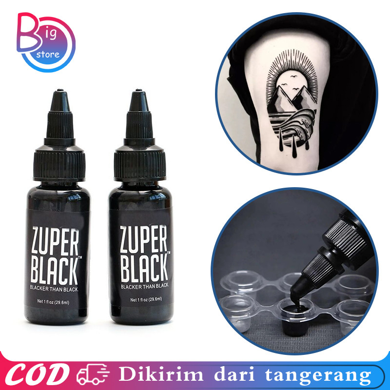 Zuper Tinta Hitam Tattoo 1oz Ink Tatto 30ml Tinta Tatto Super Black Pigmen Pewarna Tato