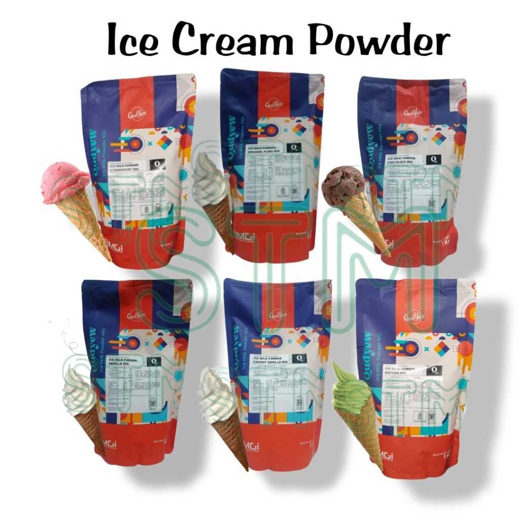 (Mala-Mali) QUDYEW SOFT ICE CREAM POWDER 1KG / BUBUK ES KRIM 1KG Premium Kualitas Tinggi Setara MiXu