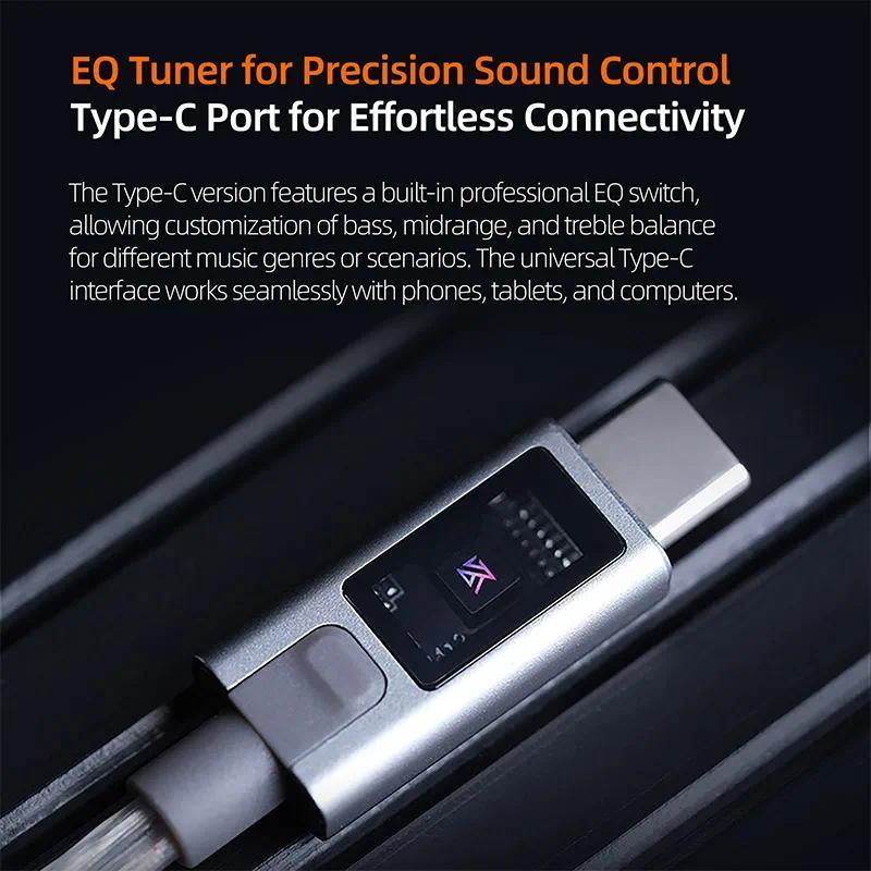 KZ M2 Headphone Cord Dual Mic Silver Plated Cable TypeC/3.5MM Upgrade Cable Earphone Cable Headset W