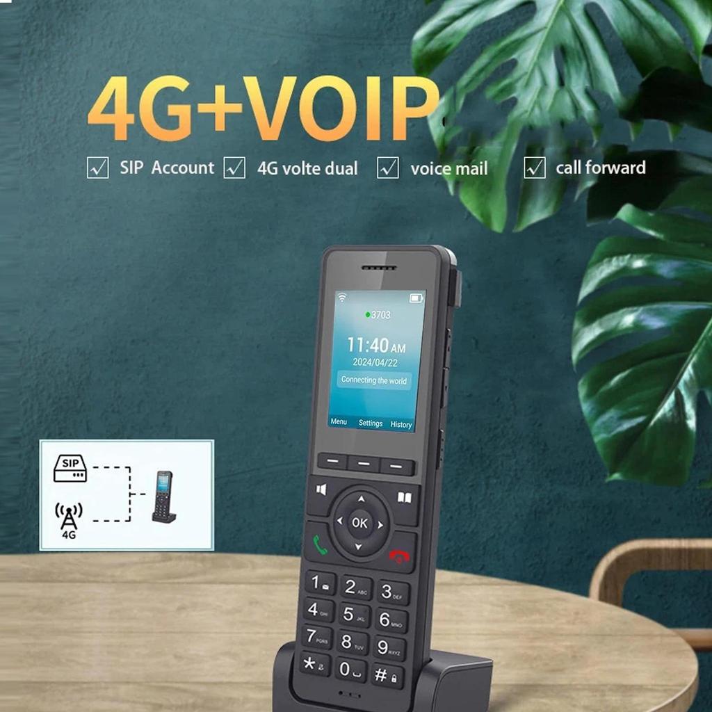 Cordless Phone Desktop Phone Wifi Phone 4G LTE Cordless Phone Portable Wifi 2.4in Color Screen Deskt