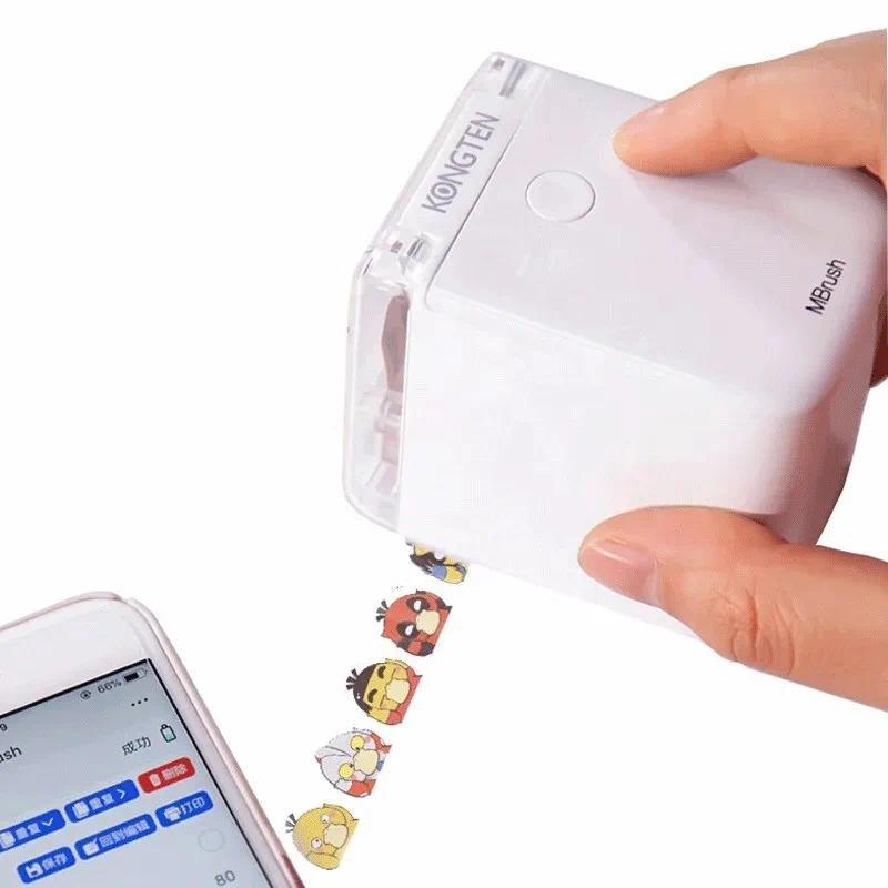 Kongten MBrush Label Printer Mobile Color Mini Handheld Printer Inkjet Wifi Usb Logo Wireless Portab