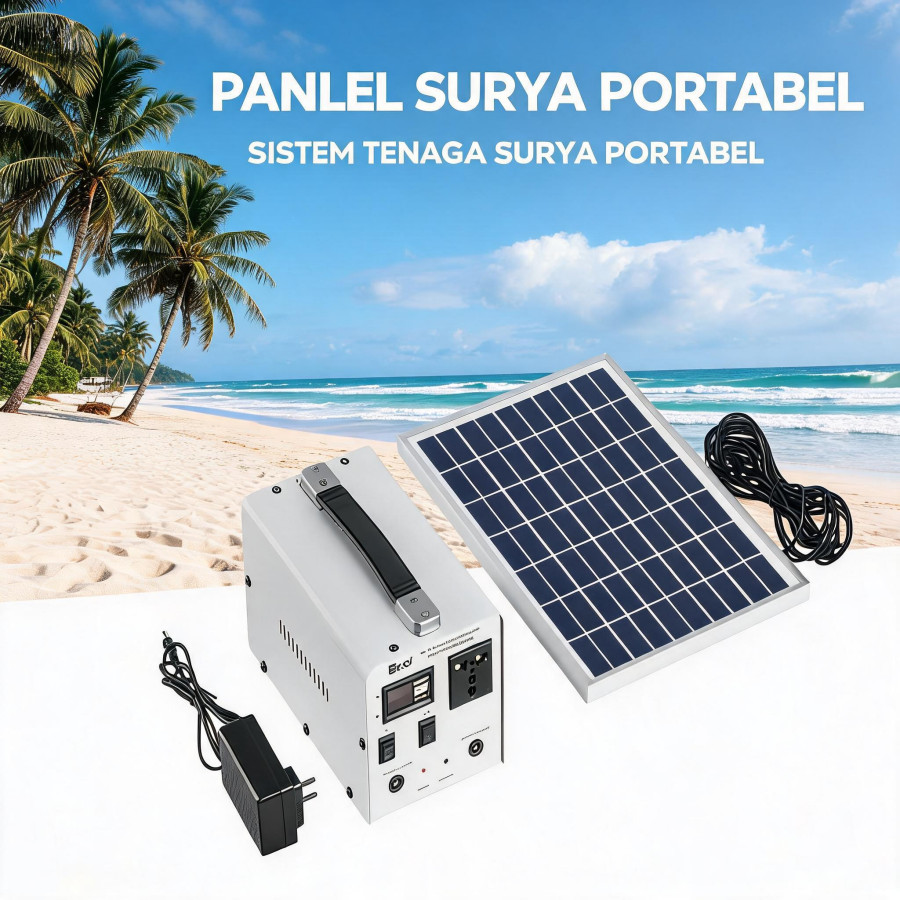 E200 Power Station Portable Mini Generator Listrik Paket Solar Cell Powerbank Genset 220Wh+400W Pane