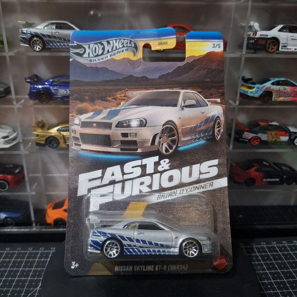 Hot Wheels Nissan Skyline GT-R (BNR34) R34 FNF Fast & Furious Brian O'Conner Silver Series Hotwheels